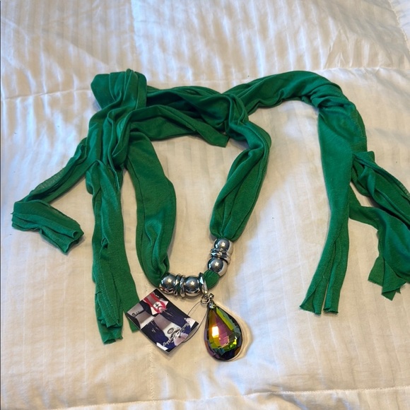 Coldwater Creek Green and Silver Scarf Wrap - Picture 1 of 5